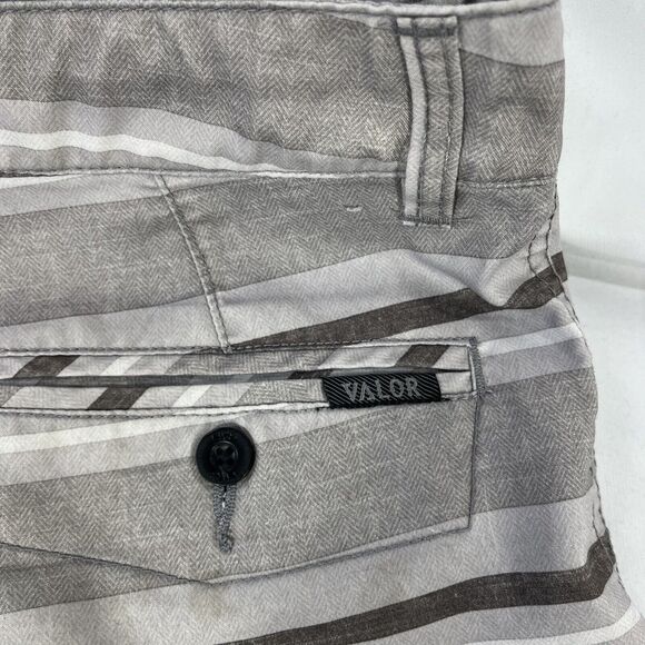 VALOR BOARD SHORTS MENS 30 STRIPED DRAWSTRING ZIP FLY 10” INSEAM SWIM BEACH - Picture 9 of 12